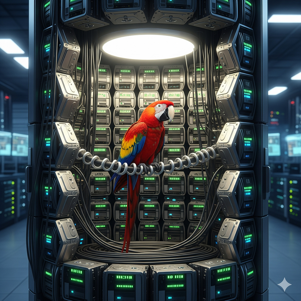 A parrot in a petabyte cage